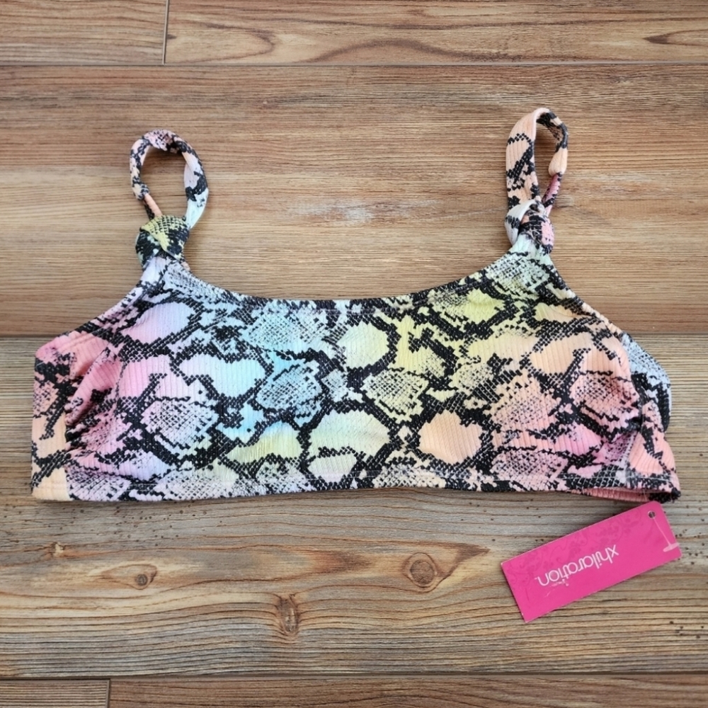 Xhilaration Bikini Top Womens S Rainbow Snake Bralette NEW